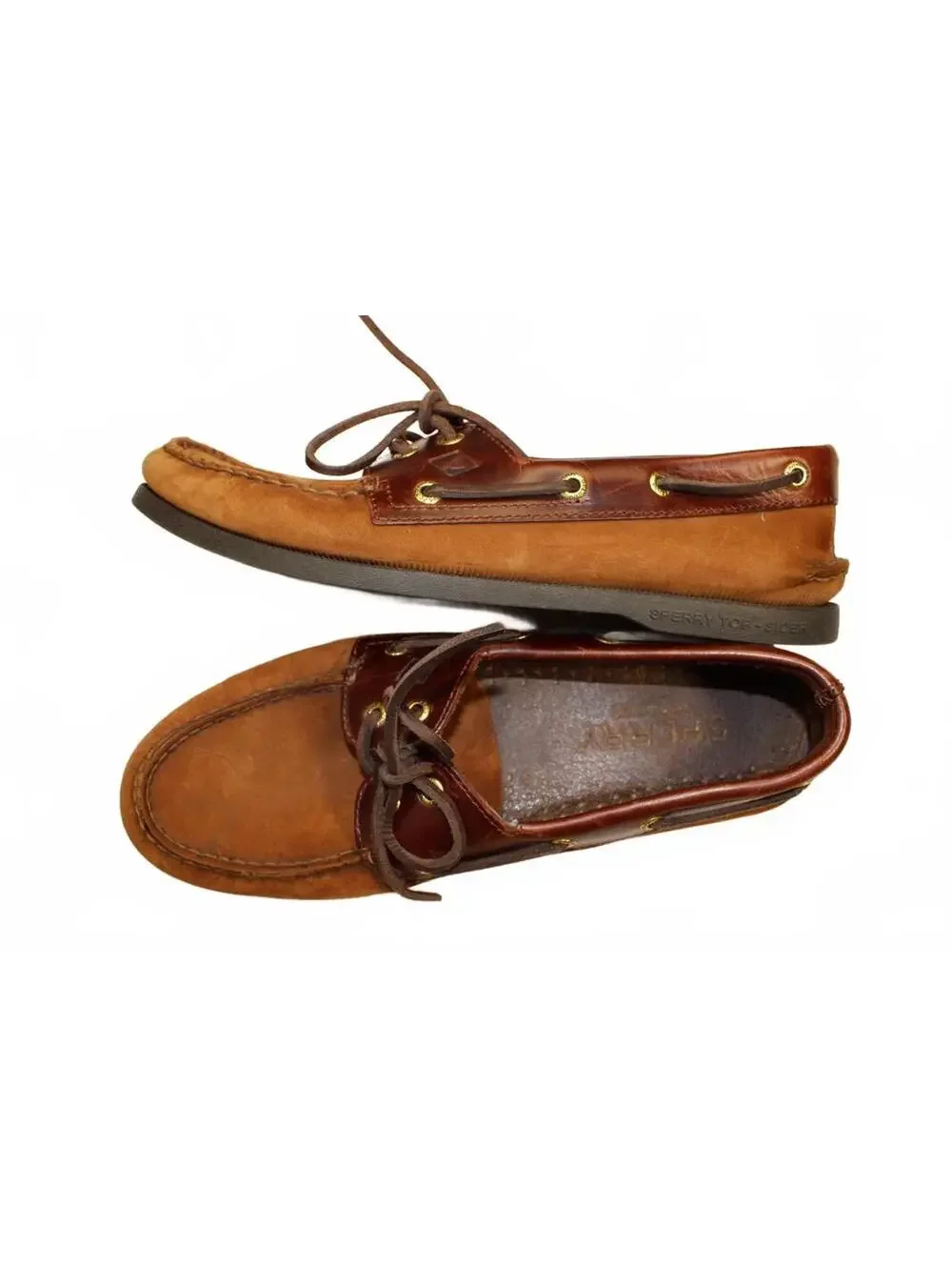 Sperry Top-Sider Mens Authentic Original 2-Eye Brown Nubuck Leather Boat Shoes